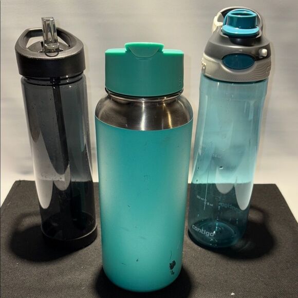 Black, Teal, and Blue Water Bottles - Picture 3 of 9